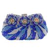 Rose Flower Diamond-Inlaid Stone Clutch: Elegant Metal Evening Bag for Women