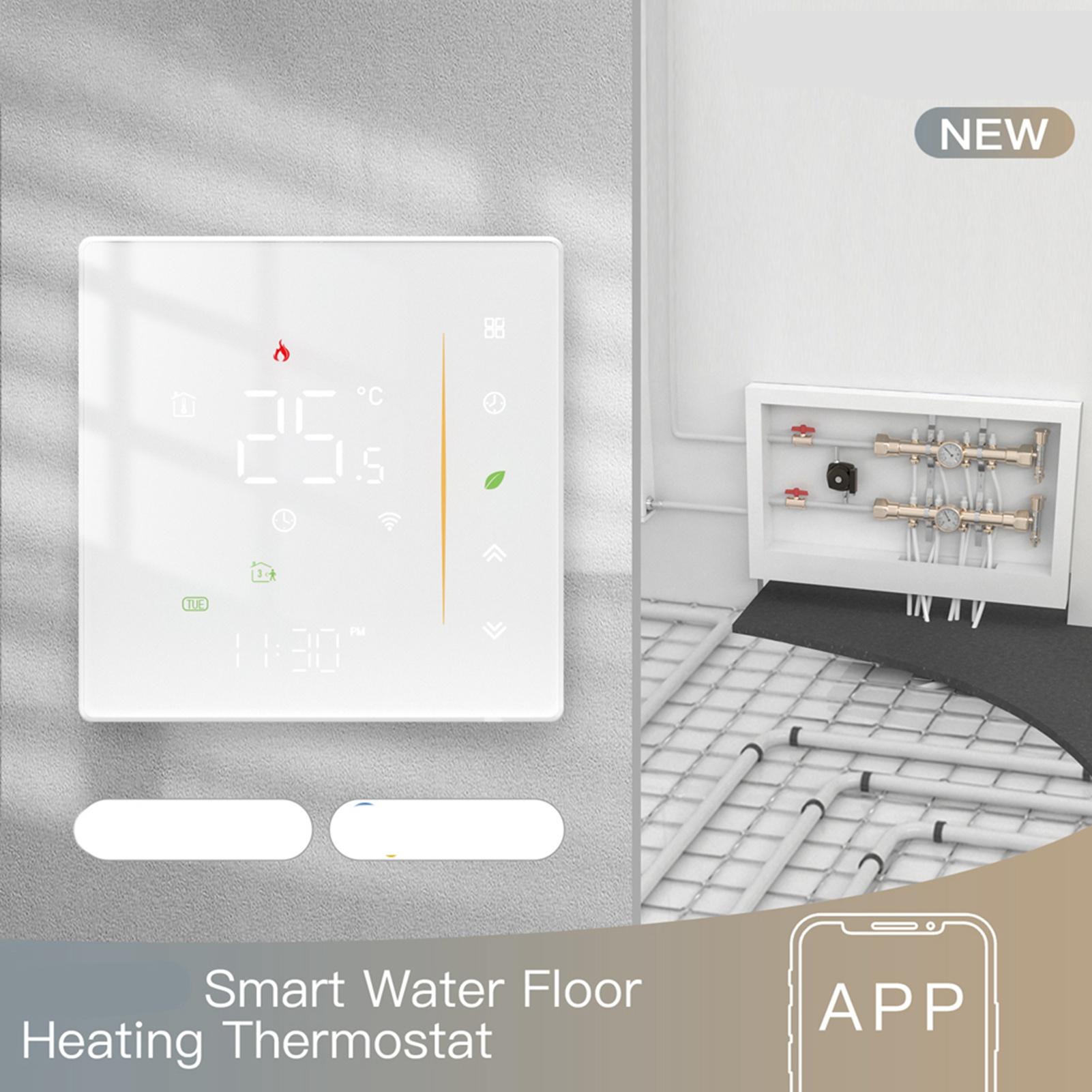 

для Tuya для ZigBee Цифровой дисплей Интеллектуальный контроллер температуры Многофункциональный термостат для отопления белый