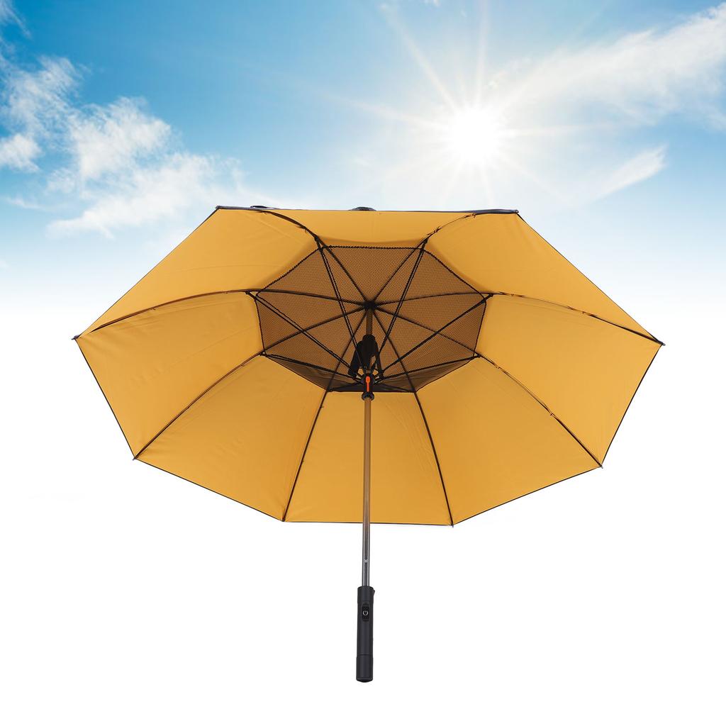 Sun and Rain Umbrella 90cm Length USB Interface Portable UV Sun Umbrella with 3000mah Cooling Fan