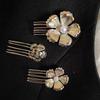 5pcs Elegant Golden Flower Hair Forks Hairstyle Tools Wave Zinc Zinc Alloy Barrettes  Bridesmaid
