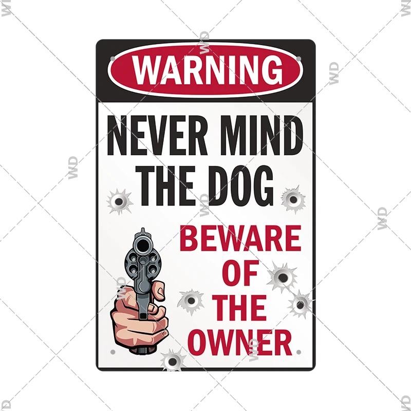 Warning Tin Sign Private Property Gun No Trespassing  Retro Vintage Plaque Danger Vedio Safety Home Door Street Bar Wall Decor