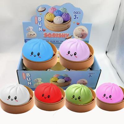 Verkauf Bunte Knödel Squishies Stress Spielzeug Simulation Essen Squishies Brötchen mit Dampfgarer Knete Ball