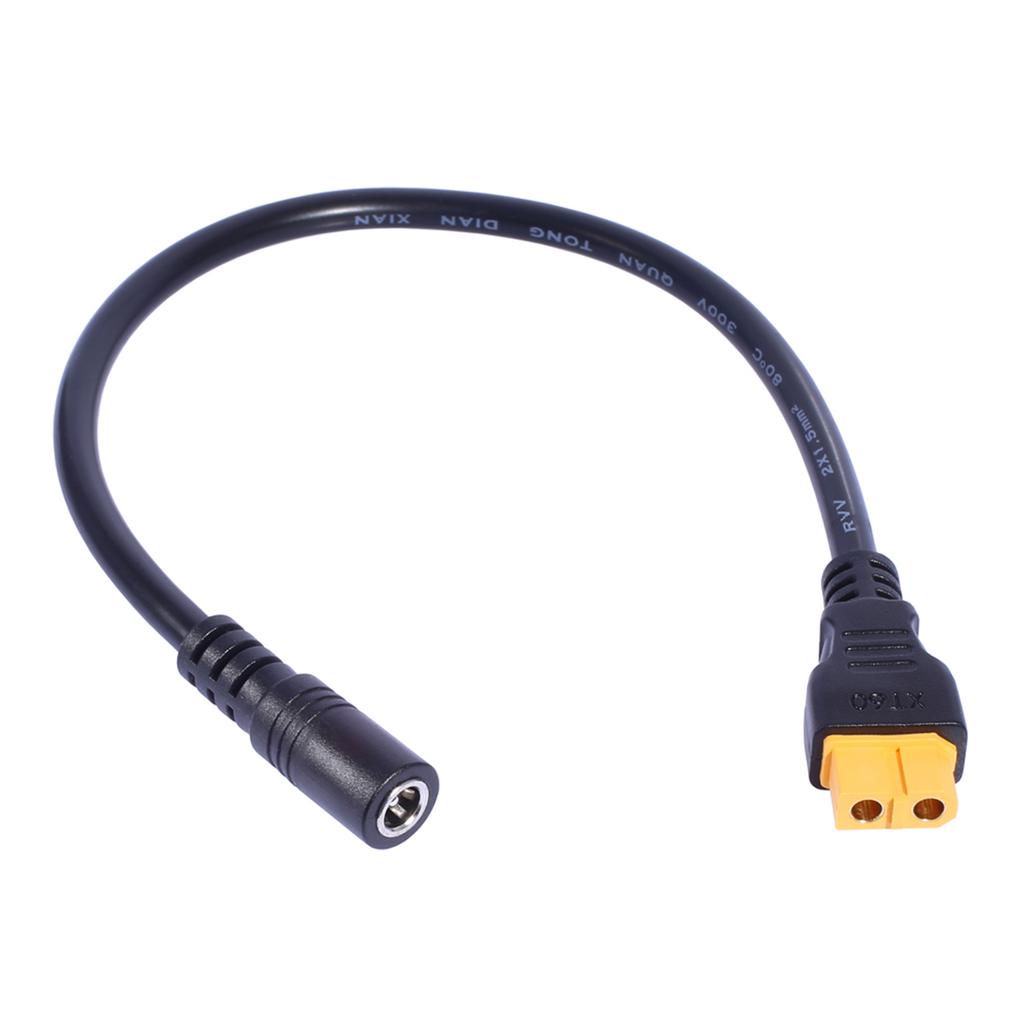DC5.5x2.1mm/DC5.5x2.5mm Connectors Cable 30cm with XT60 Female End for Solar Panel and Remote Control Toy Power Supply