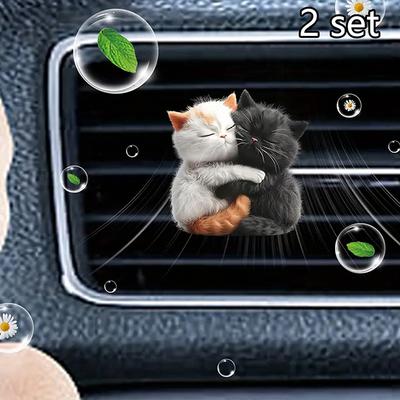 2Piece Feline Perfume Diffuser for Car, Air Con Vent Decoration Car Freshener Clip, Car Inner Aromatherapy Clip