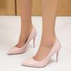Fashion Wearing New Sexy Patent Leather Black High Heels for Women, Slim Heels, Shallow Mouth Pointed Professional High Heels for Women