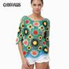 Women's Summer Handmade Crochet Hollow Floral Beach Cover-up Top