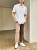 Men's Solid Color Summer Thin Pleated Feng Shui Ripple Breathable Short Sleeved Casual Shirt