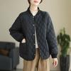 High-End Short Loose Long Sleeve Light Quilted Cotton Jacket Winter Solid Color Cotton-Padded Jacket Casual Plus Size Home Cotton Coat