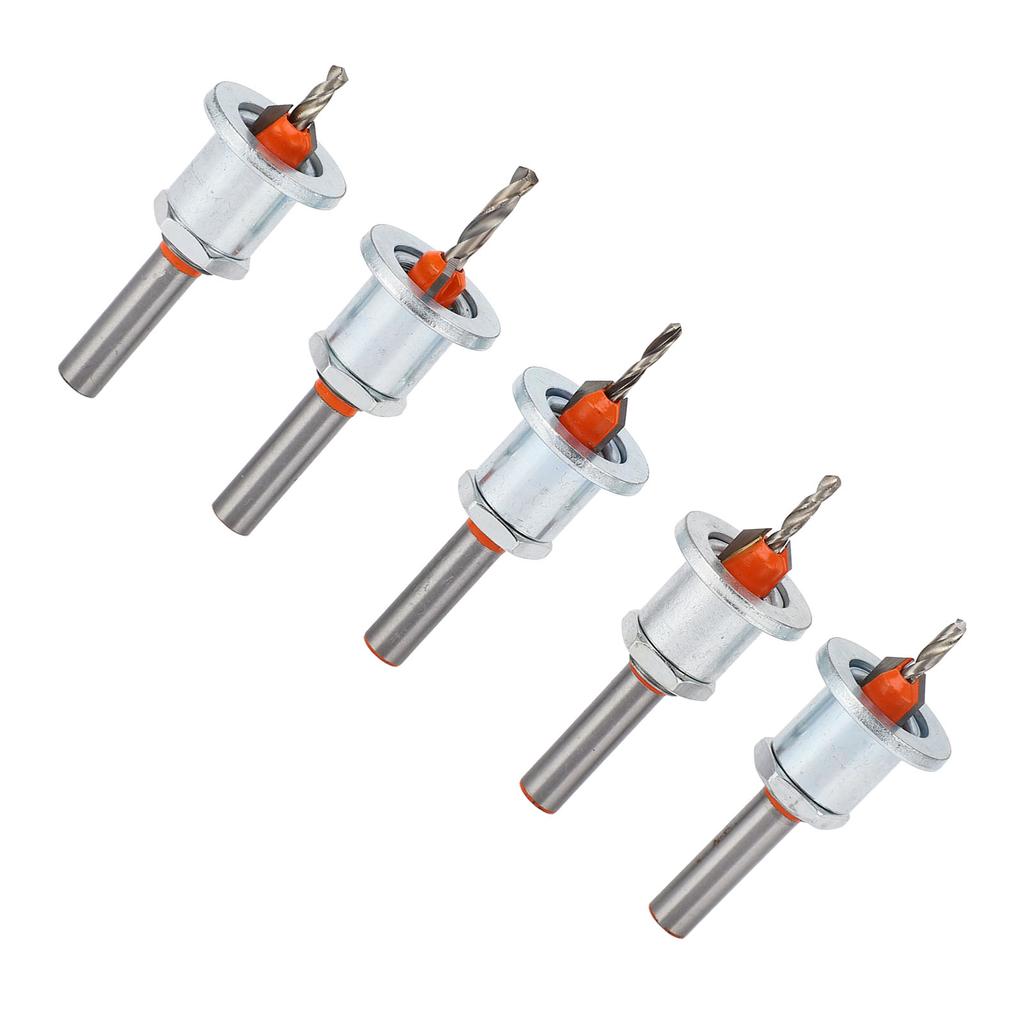 5Pcs Countersink Drill Bit Alloy Steel Adjustable Tapered Countersink Self Tapping Screw Drill Bit