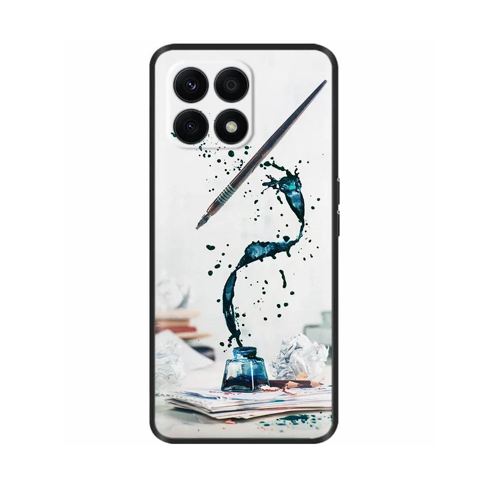 Für Huawei Honor X8A Hülle Mode Blume Weiches TPU Silikon Handyhülle Für Honor X8A HonorX8A Funda Stoßfeste Rückabdeckung Coque