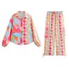 Fashion Style 2024 Summer New Arrival Women's Clothing Slim Looking Elegant All-Matching Printed Long Sleeves Shirt High Waist Pants