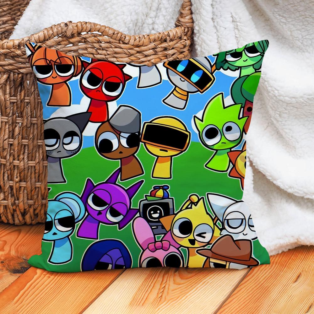 Game Sprunki Incredibox Pillow Case Home Cushion Cover Suitable For Office Sofa Car Suitable For All Seasons