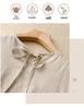 2025 Summer Literary Loose Cotton Linen Dress - Women's Solid Color, Round Neck, Short Sleeve, Mid-Length