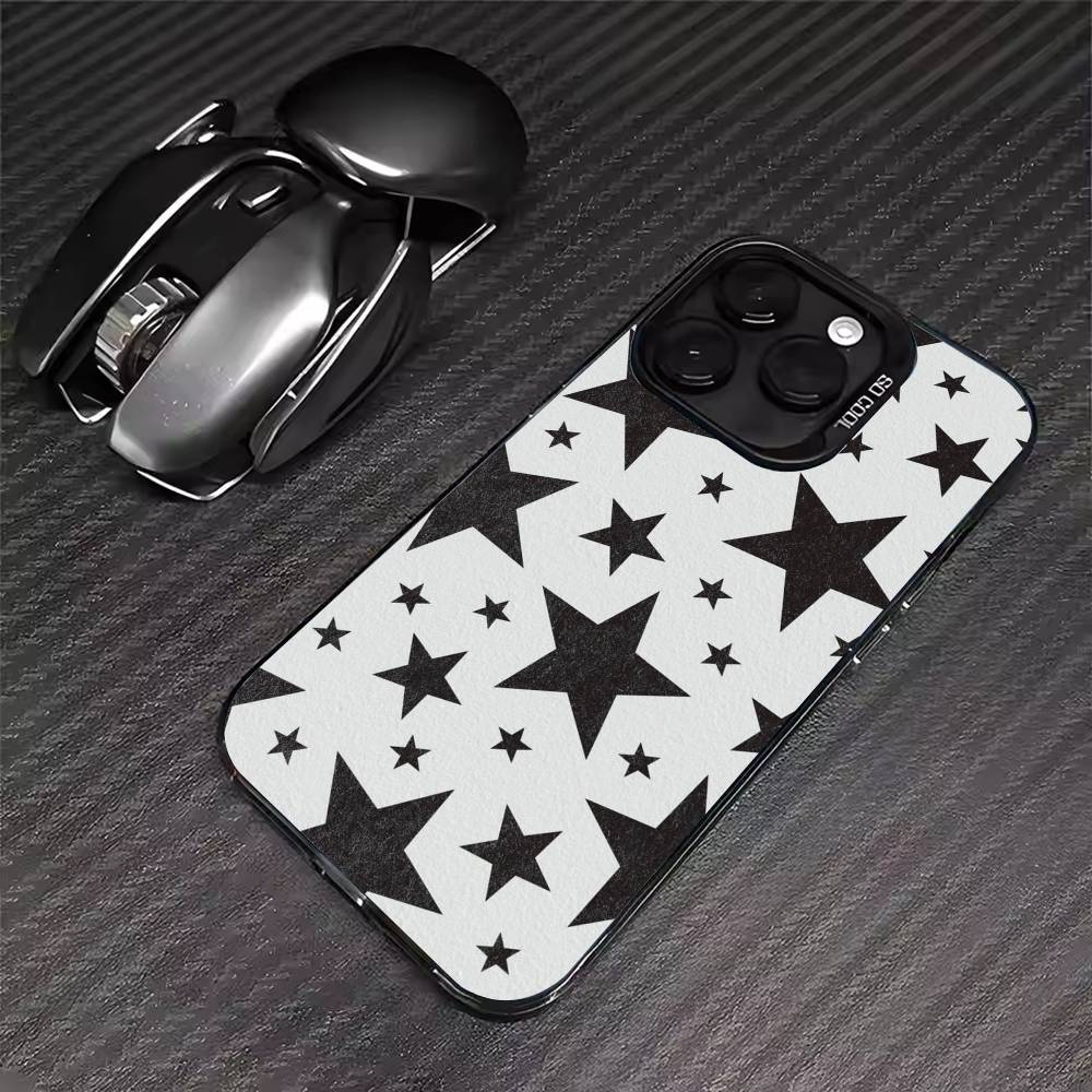 Fashion Vintage Large Stars Phone Case For iPhone 17 16 15 14 13 12 11 Pro Max XS Max 7 8 Plus Shockproof Silicone Matte Cover