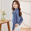 Damen V-Ausschnitt Langarm Chiffon Professionelles Bluse