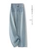 Women's High-Waisted Light Denim Wide-Leg Pants - Slimming, Loose-Fit, Fashionable for Spring & Autumn 2025
