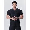 Men Solid V Neck T Shirt Short Sleeve Stretch Casual Workout Top For Daily And Gym Wear