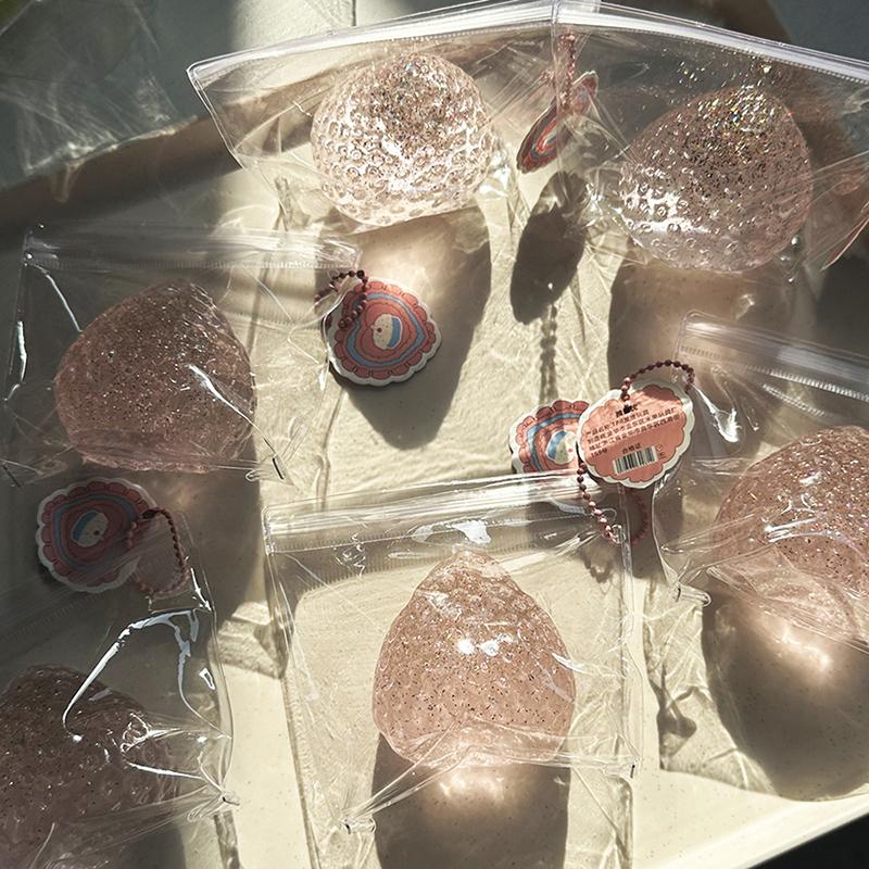 Cute Cream Gold Powder Big Strawberry Pinch Fidgeting Imitation Silicone Clay Feeling Diy Girl Birthday Gift Kids Squishy Toys