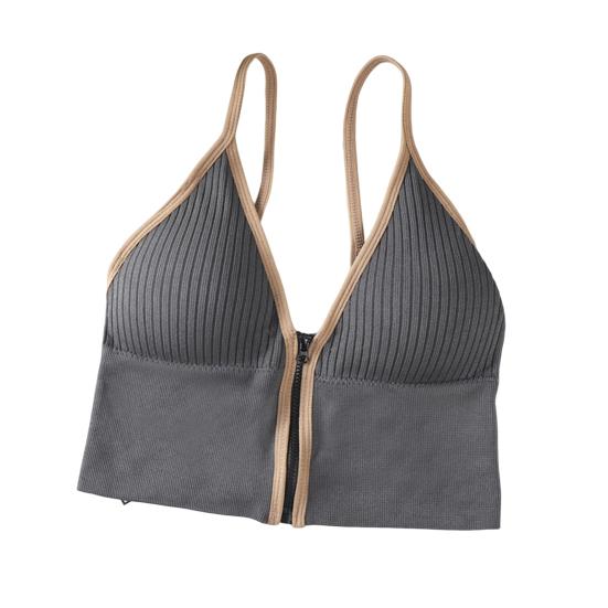 Stylová sportovní podprsenka s hlubokým výstřihem a výstřihem do V Polstrovaná elastická dámská podprsenka Dámské intimní oblečení