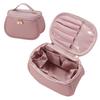 Tragbare Make-up-Tasche Damen Niedliche PU-Leder Kosmetiktaschen Große Kulturtasche für Teenager-Mädchen Geschenke Reise Rosa