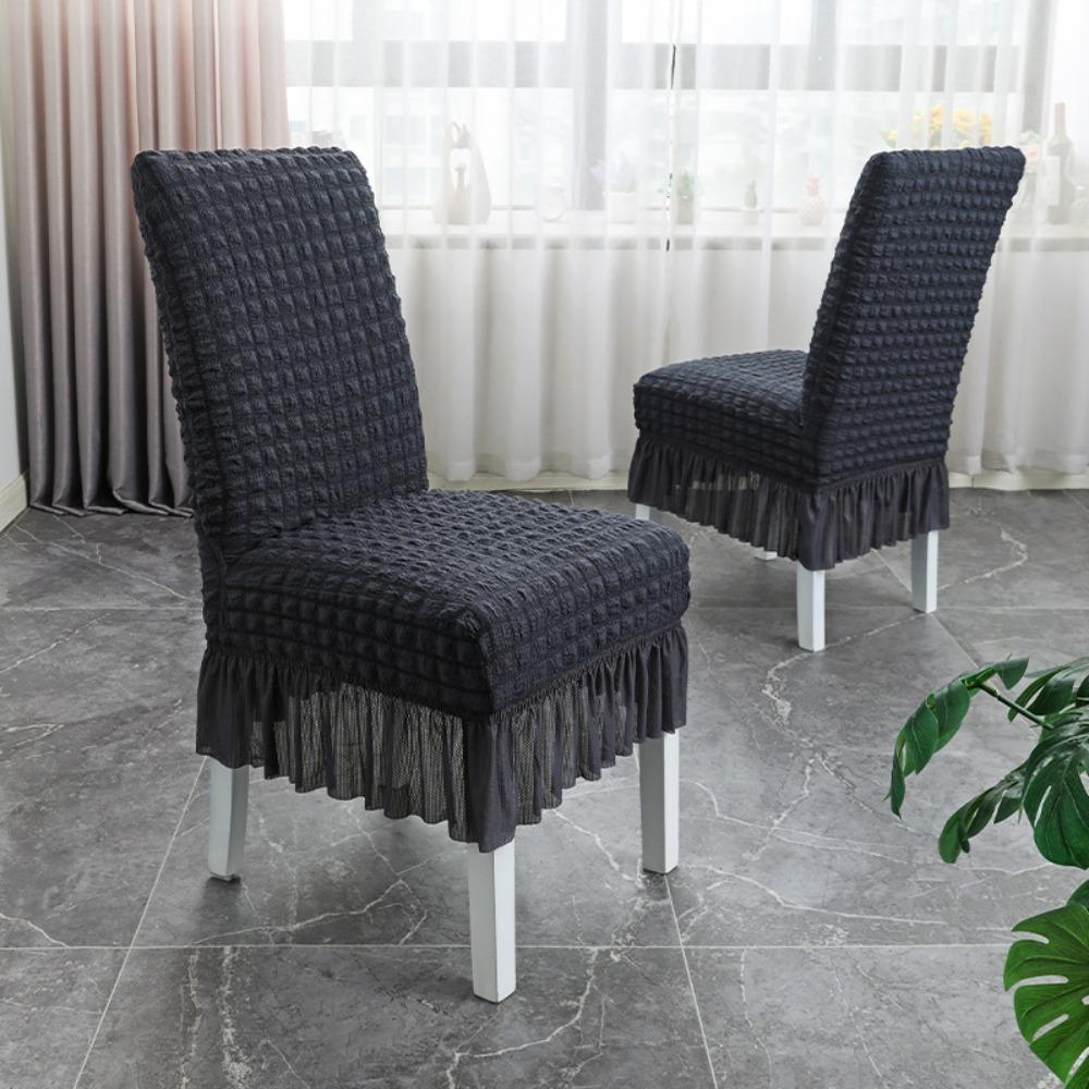1PC Seersucker Chair Cover Elastic Stretch Chair Slipcover Kitchen Hotel Wedding Banquet