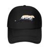 UnisexS And WomenS Summer Hat Featuring a Minimalist Snow Leopard Design with Mountains  Mesh Baseball Cap