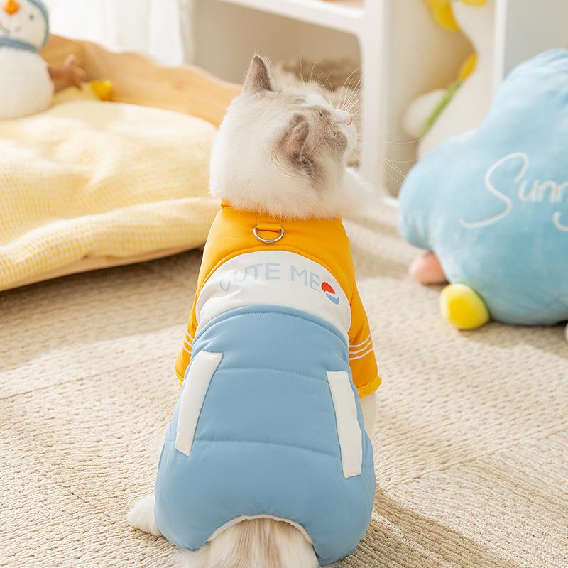 Cat Four-legged Clothes, Thickened and Warm Four-legged Cotton Clothes In Winter, Small Dogs, Adult Cats, Kittens, Autumn and Winter Pet Cat Clothes