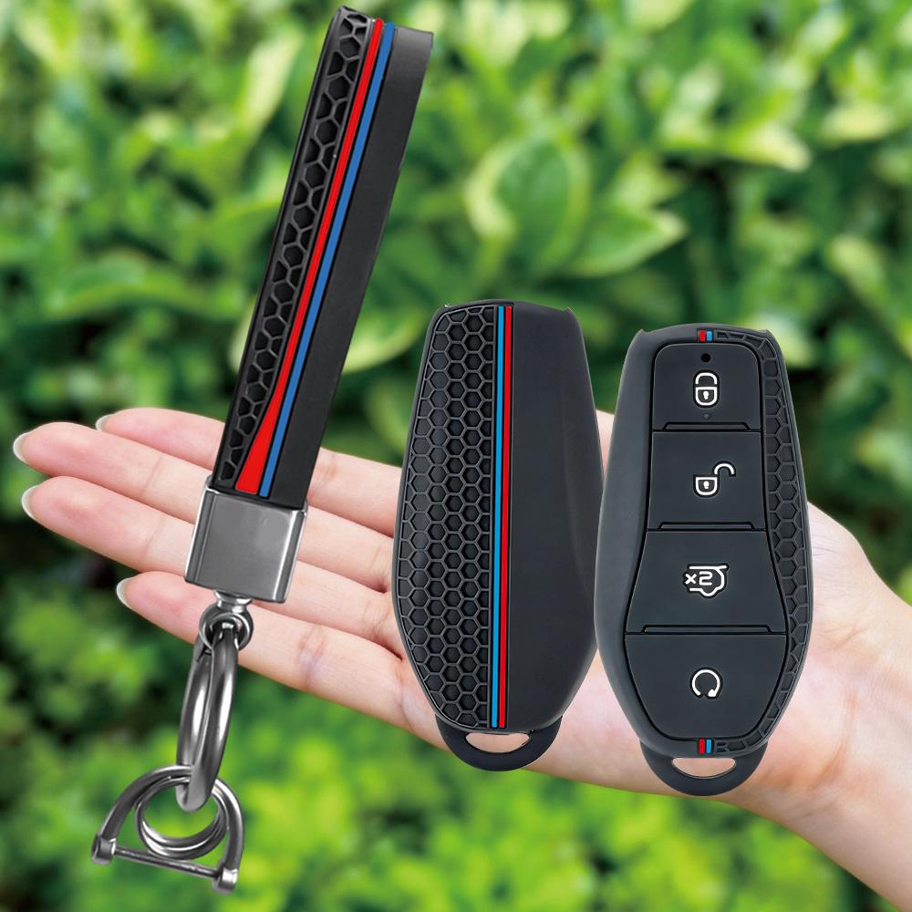 Keychain Silicone Car Key Case Remote Key FOB Shell for BYD Atto 3 Han EV Dolphin Song PRO Max Tang DM Yuan Dolphin E2 Qin PLUS