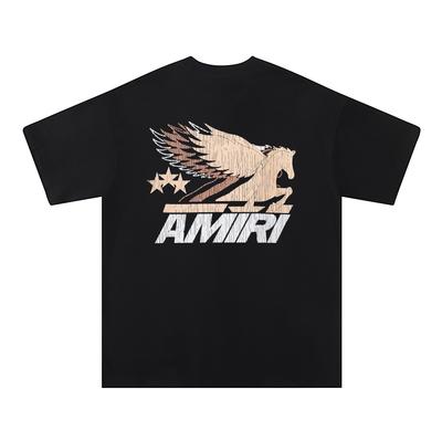 731 Amiri Verão 2025 Novo Algodão Solto de Alta Qualidade Tamanho Plus Camiseta de Casal