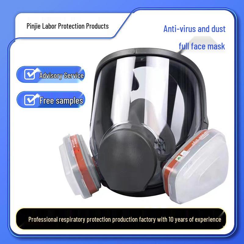 6800 Large Facepiece Gas Mask: Anti-Toxic Protection for Spray Painting, Chemical Industry, Pesticide Application, Wide Field of View Dust Defense.