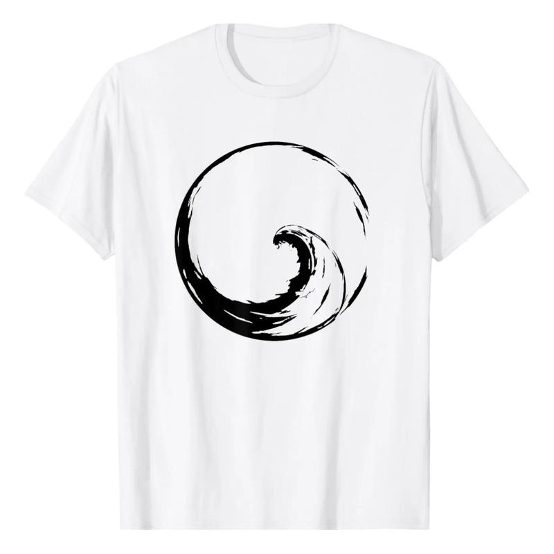 Camiseta De Caligrafia Zen Budista Peace Wave In Enso Circle S разноцветный