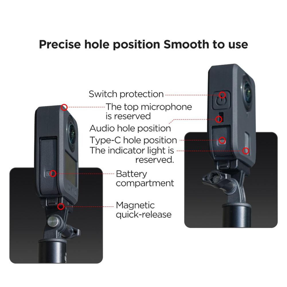 360 Camera Silicone Case + Screen Protector, Anti-Scratch Body Protector Sleeve, Shockproof Accessory for 360 Cameras