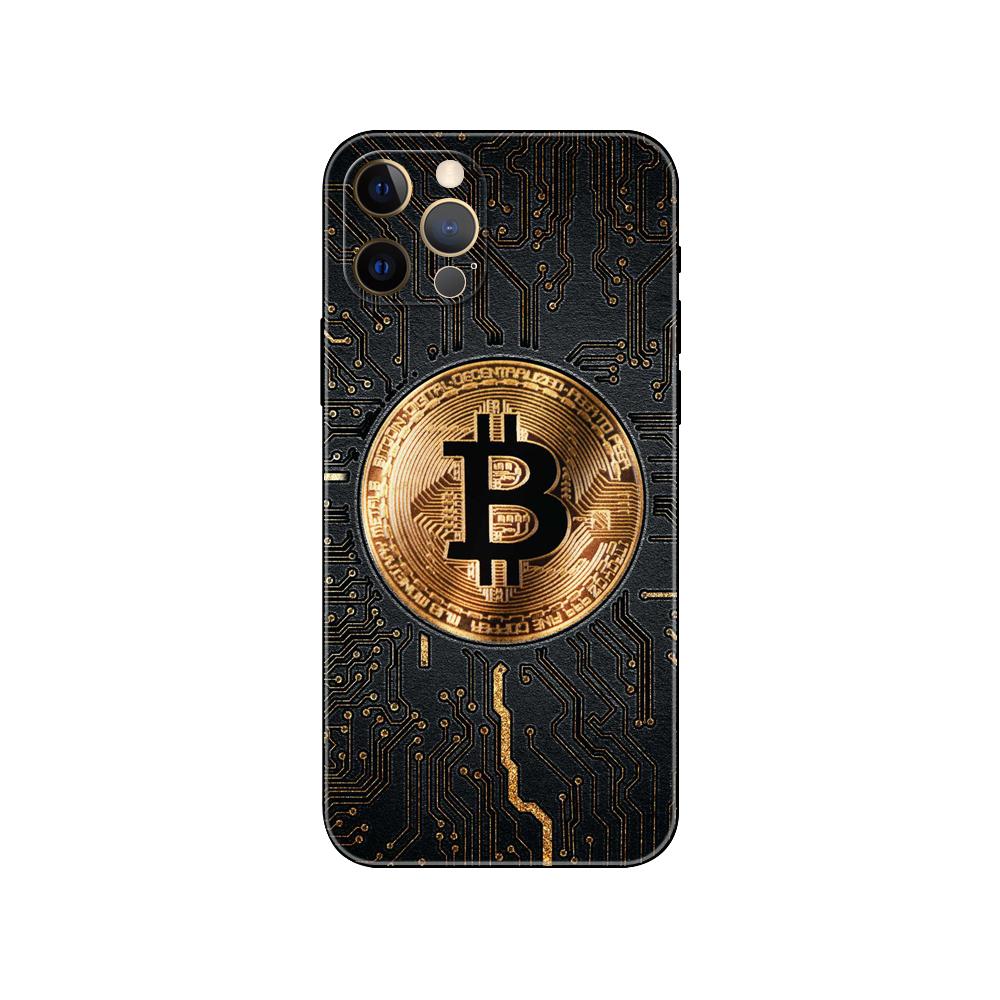 Schwarze TPU-Hülle für iPhone 5 5s se 2020 6 6s 7 8 plus x 10 XR XS 11 12 13 mini pro MAX Rückseite Bitcoin