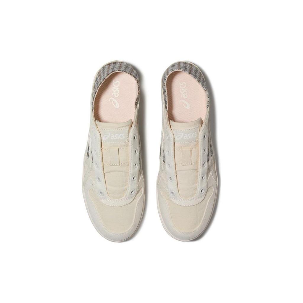 Asics Aaron Slip-On Fabric Synthetic Leather Canvas Comfortable Versatile Low-Top Casual Shoes Unisex Sneaker White Gray 1203A318-200