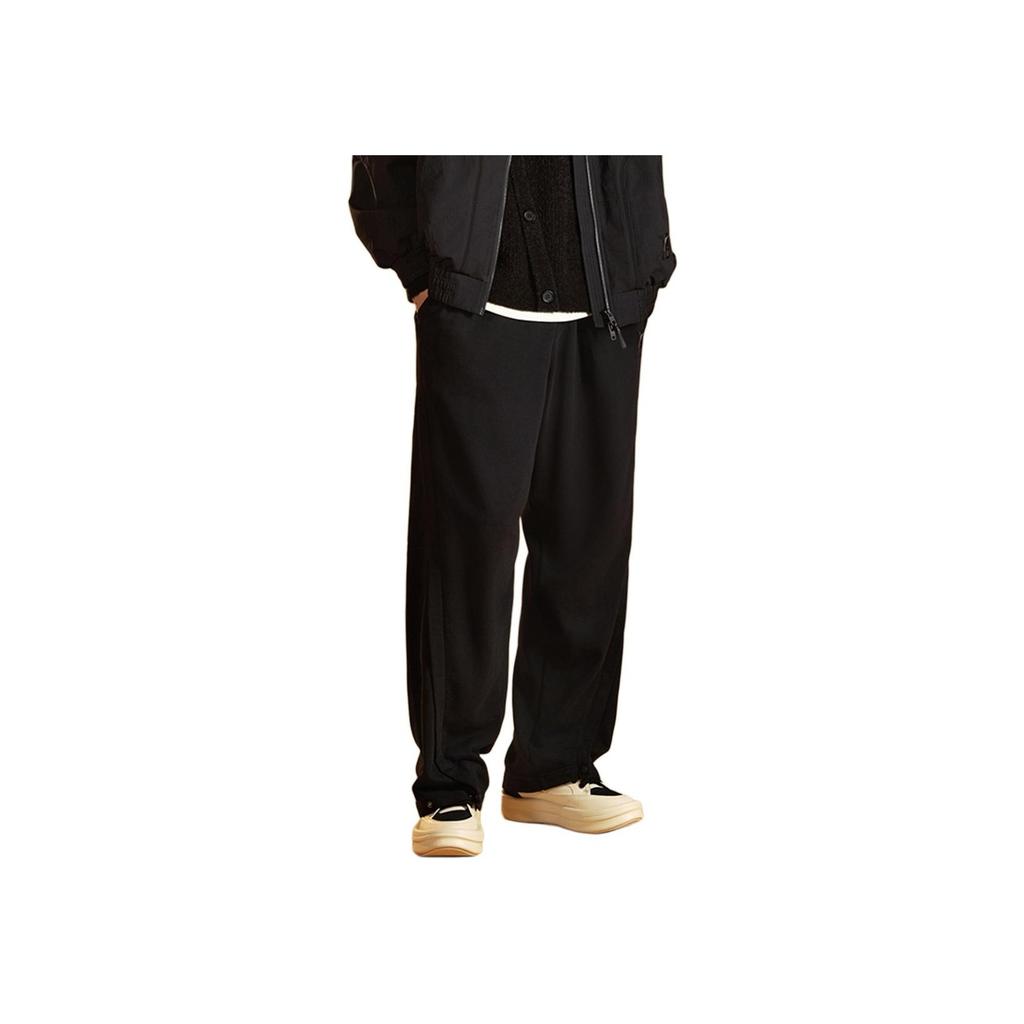 Li Ning X Jackie Chan Collaboration Kung Fu Series Loose Straight Comfortable Casual Pants Men bottoms Black AKLUA13-2