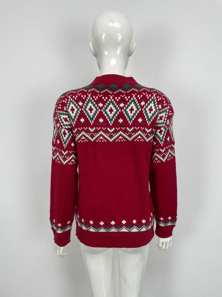Women's Retro Loose Fit Christmas Sweater - Korean Style Pullover for Autumn/Winter 2025