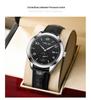 HELEI Men's Quartz Leather Watch - Waterproof, Three-Hand, Single Calendar