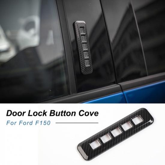 

Car Door Lock Password Button Decor Cover Trim For Ford F150 2015+ Carbon Fiber
