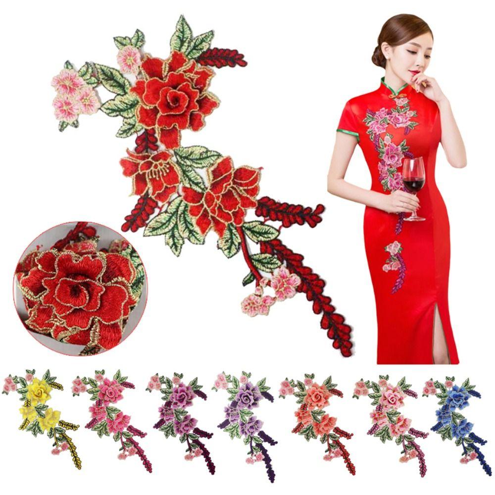 Polyester Fiber Embroidery Flower Patch DIY Handmade Floral Patches Fashion Sew On Patch  Hat