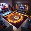 1PC Custom Name "Drum Fire Music Theme" Theme Floor Mat Ideal for Living Room, Game Rooms, Office, Bedroom,Floor Mat Playful Design