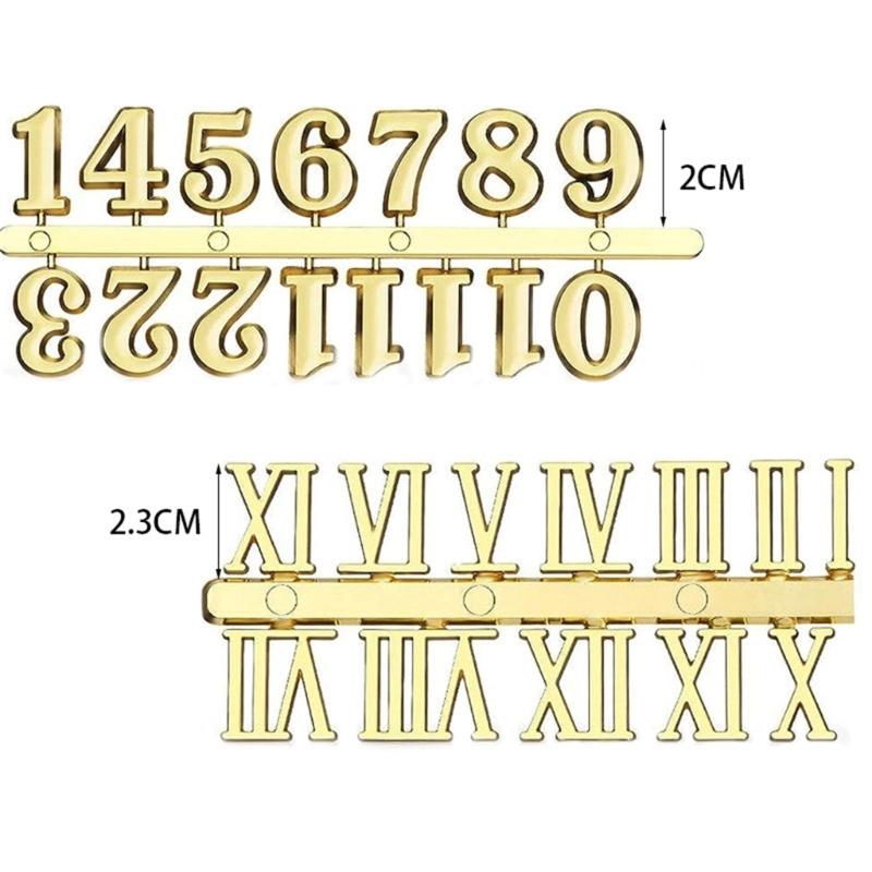 5-teiliges Kit mit leisem Quarzuhrwerk, Uhrwerkmechanismus mit Zeigern und Ziffern, batteriebetrieben für die DIY-Reparatur von Wanduhren