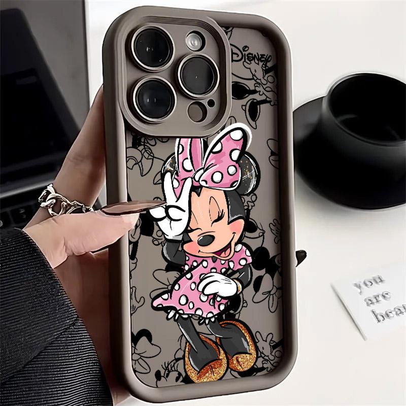 Minnie Mickey Mouse Phone Case For iPhone 17E 11 12 13 14 15 16 17 Pro Max Fundas 17 Air Plus 16e 13 Mini Silicone Cover