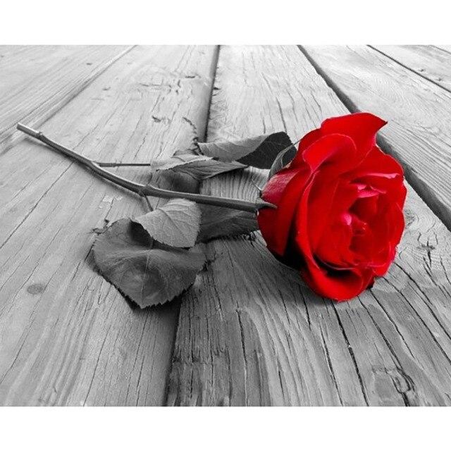 

Алмазная картина цветок розы полный квадратный круглый алмаз вышивка черно-белая мозаика картина из горного хрусталя подарок домашний декор Full Round 30X40CM красный