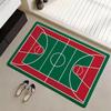 Basketball Court Pattern Floor Mat Eco Flannel Doormat Non-Slip Odorless Indoor Soft Short Plush Floor Rug