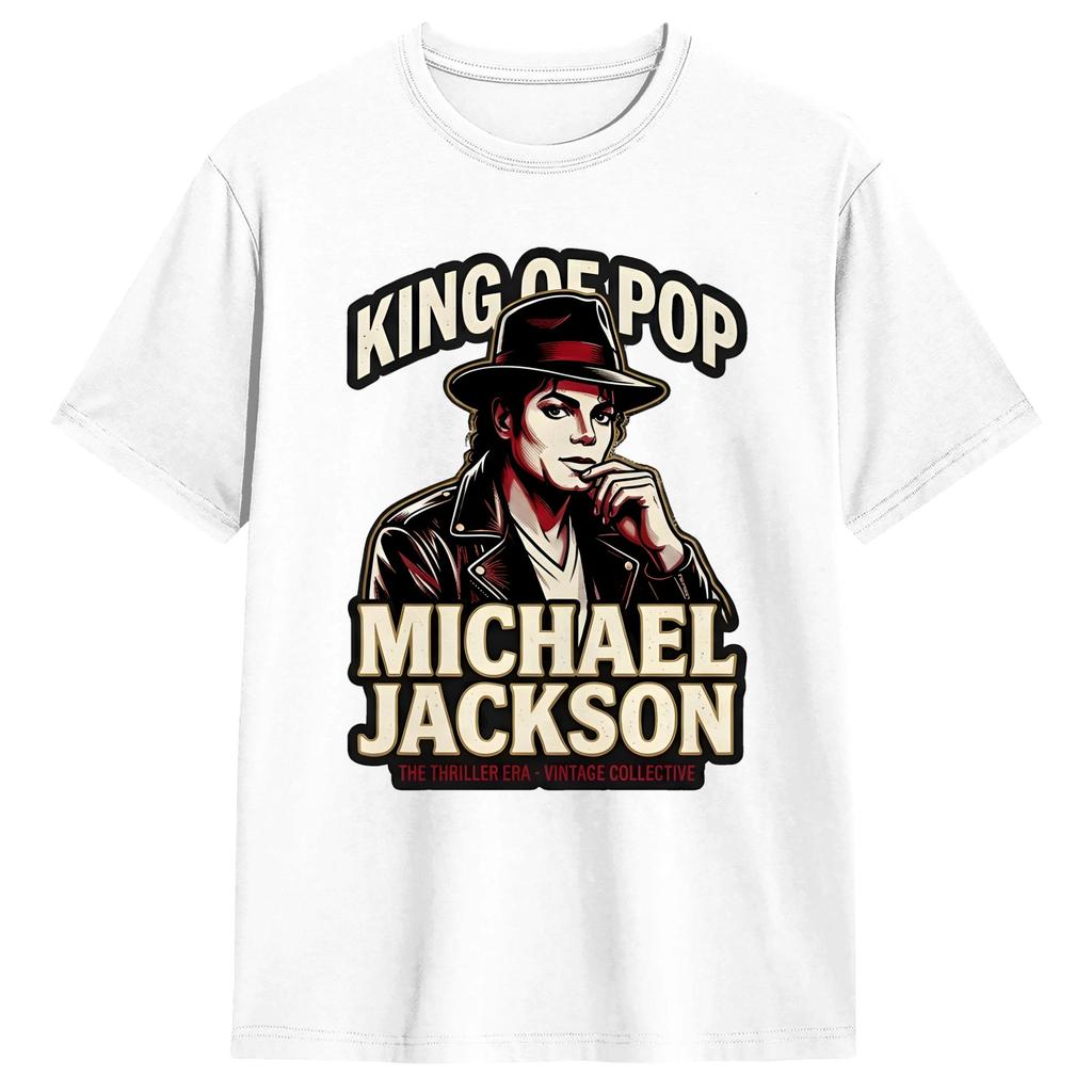 Harajuku T Shirt The King Of Pop MMichael JJackson Cotton TShirts Novelty Tshirt for Adult Summer Casual Short Sleeve Tops