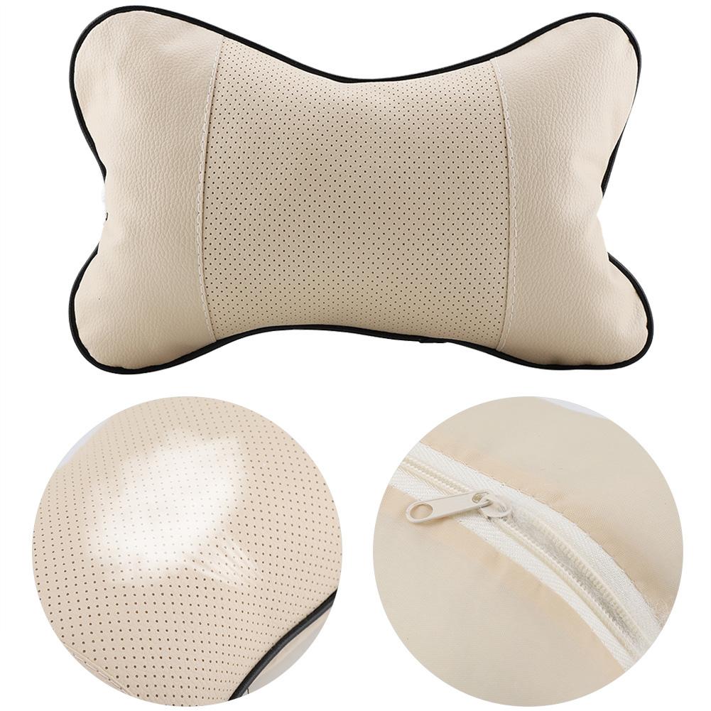 1Pc Soft Auto Car St Hdrest Pillow Brthable Hd Neck Support Cushion Pad(Beige)