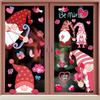 Valentines Day Window Clings Decorations,126Pcs Valentines Window Clings Gnome Heart Decal for Glass,Fabulous for Holiday Decals Family Couples