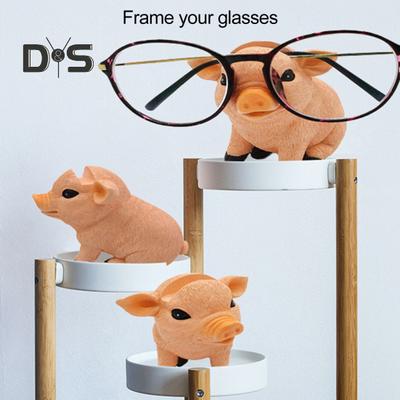 Brillenhalter in Schweineform, Brillenständer aus Kunstharz, süßer Sonnenbrillenhalter in Tierform für Nachttisch, Home-Office, Schreibtisch-Dekoration