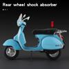 1/10 Scale Vespa 125 Urban Mini Motorcycle Model Die Cast Metal Recreational Motorcycle Toy Simulation Sound & Light Kids Gift