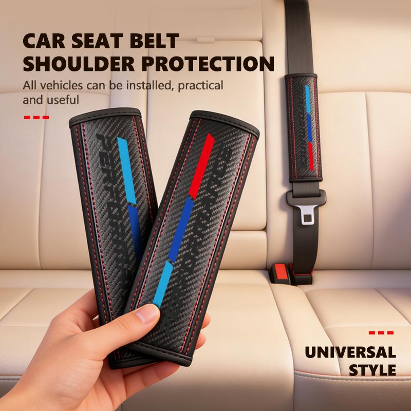 BBKN7 Leather Car Seat Belt Shoulder Breathable Protection Padding Pad For BMW Performance M2 M3 M4 X1 X3 X4 X5 E87 X7 E91 G20